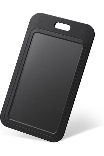 Uniclife 1 Pack Sliding ID Badge Holder Hard Black Vertical Plastic Card Case...