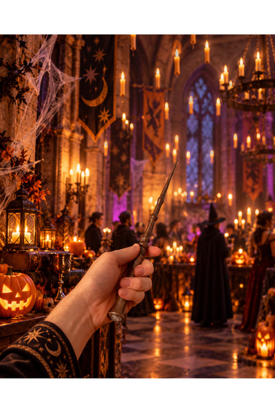 Halloween Büyücü Asası 25 cm – Cadılar Bayramı Kostüm Aksesuarı Sihirbaz Cadı Asası