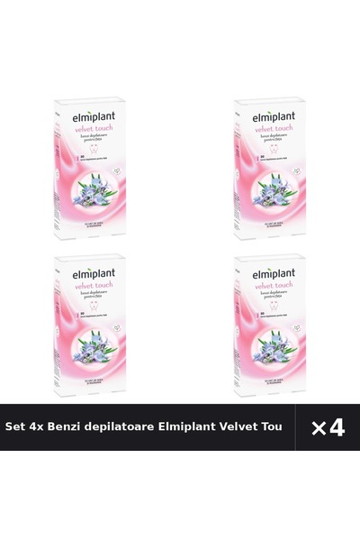 ELMIPLANT Set 4x Benzi depilatoare Velvet Touch pentru fata, 20 buc