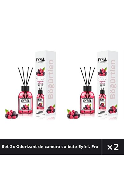 Eyfel Set 2x Odorizant de camera cu bete Eyfel, Fructe de padure, 120 ml