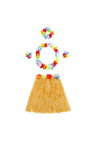 Skygo Adult and child matching luau aloha hawaiian orange skirt and colorful ...