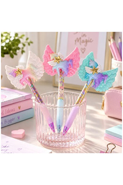 OEM Pix cu Cerneala Termosensibila Topper Unicorn cu Aripi si Glitter (3 Modele)