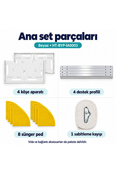 iFilter Üniversal / Çamaşır ve Kurutma Makinesi Üst Üste Sabitleme Aparatı / İstif Kiti / Ara Aparat Beyaz Füme Kutulu Ürün