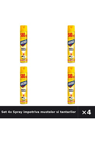 Aroxol Set 4x Spray impotriva mustelor si tantarilor AROXOL, 580 ml