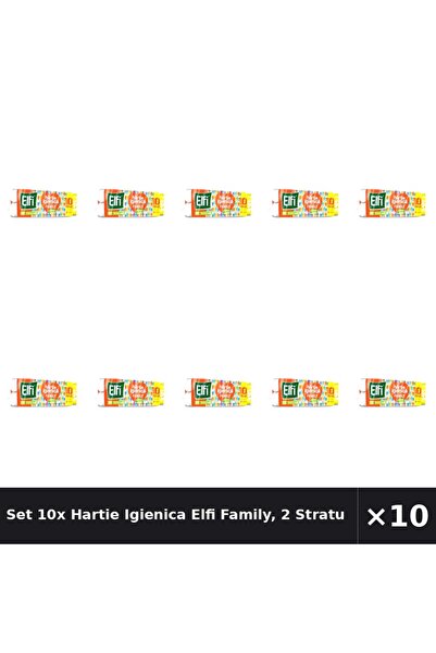 Elfi Set 10x Hartie Igienica Family, 2 Straturi, 10 Role/Bax