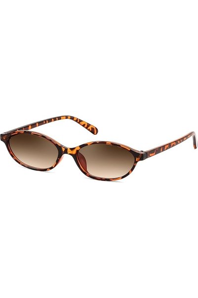 FEISEDY Retro Oval Cateye Sunglasses for Women Men 90s Narrow Lightweight Sha...