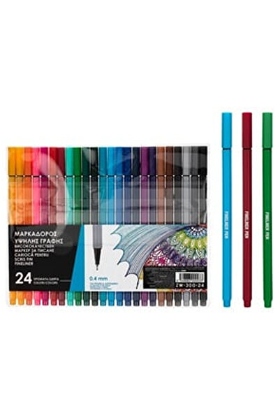 OEM Σετ μαρκαδόρων Fineliner διαφορετικών χρωμάτων 0.4mm - 24 τεμάχια