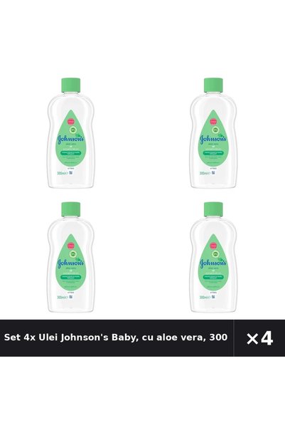 Johnson's Baby Set 4x Ulei Johnson's Baby, cu aloe vera, 300ml