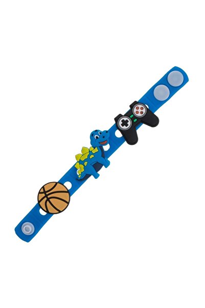 OEM Brățară albastră din silicon cu 3 pins detașabile – controller, baschet ș...