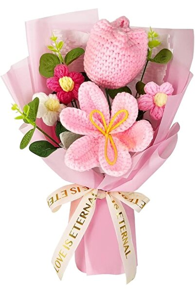 ALMEKAQUZ Crochet Flower Bouquet, Completed Crochet Tulip Flowers for Graduat...