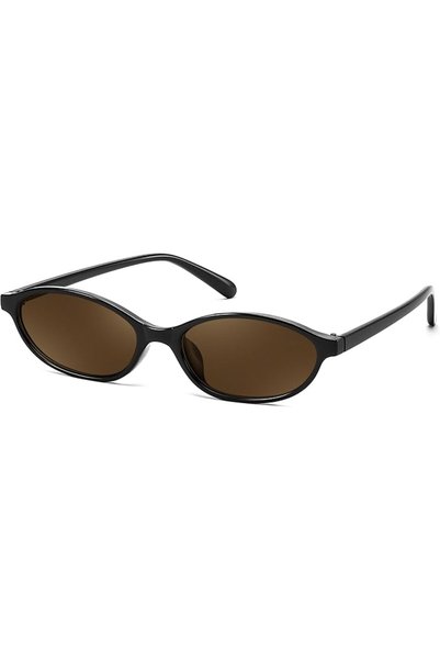 FEISEDY Retro Oval Cateye Sunglasses for Women Men 90s Narrow Lightweight Sha...