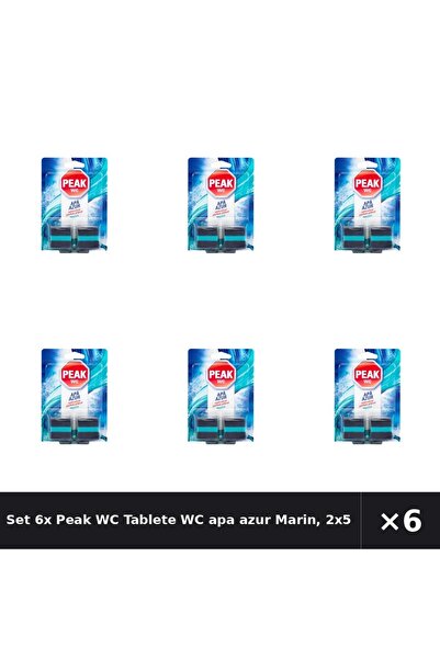 Peak WC Set 6x Tablete WC apa azur Marin, 2x50g