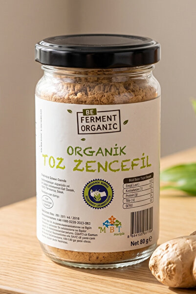 BE FERMENT Organik Toz Zencefil 80 g | Katkısız, Koruyucusuz Doğal Cam Kavano...