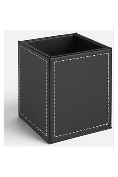 OEM Черен моливник от изкуствена кожа 8x8x10см