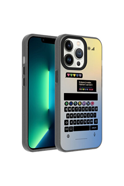 iPhone 13 Pro Max Kılıf Vibe Desenli Kamera Yükseltili Mat Parmak İzi Tutmayan Silikon SBT