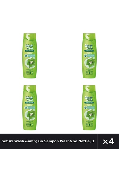 WASH&GO Set 4x Wash &amp;   Go Sampon Nettle, 360ml