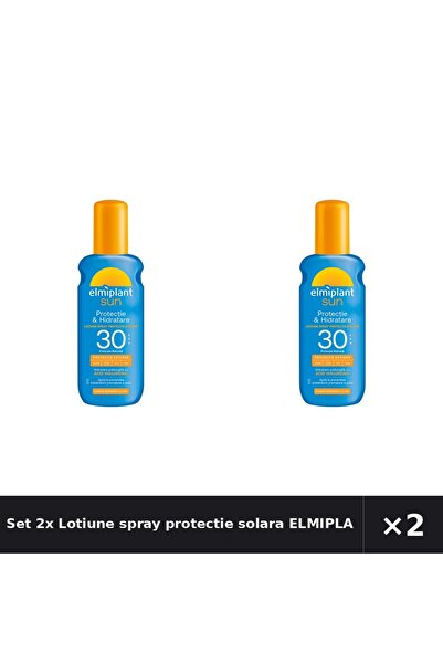 ELMIPLANT Set 2x Lotiune spray protectie solara Sun, SPF 30, 200ml