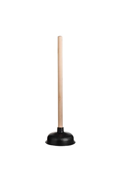 OEM Ventuză neagră Ø14x48 cm cu mâner din lemn – desfaci blocajele din scurge...