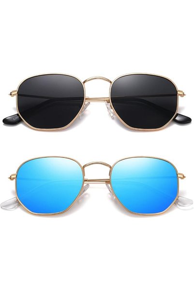 GENERAL MEETSUN Polarized Hexagon Sunglasses for Women Men Polygon Square Sun...