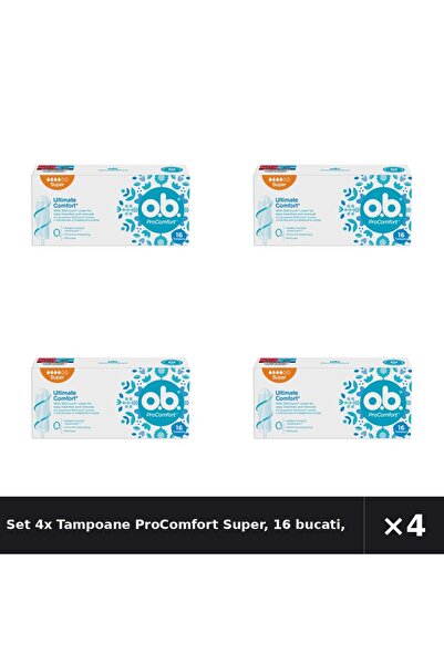 obbos Set 4x Tampoane ProComfort Super, 16 bucati, OB