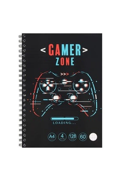 OEM Τετράδιο Μαθηματικών Α4, Μαύρο Εξώφυλλο, Gaming, με 4 θέματα & Σπιράλ - 1...