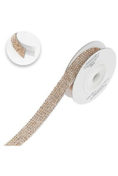 OEM Лепяща лента с кристали, розово злато, 1 м x 1,3 см