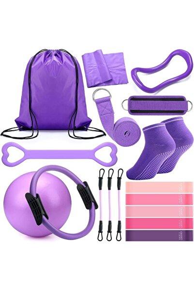 GENERAL RoundFunny Pilates Ring Circle Set 18 Pcs Exercise Equipment Accessor...