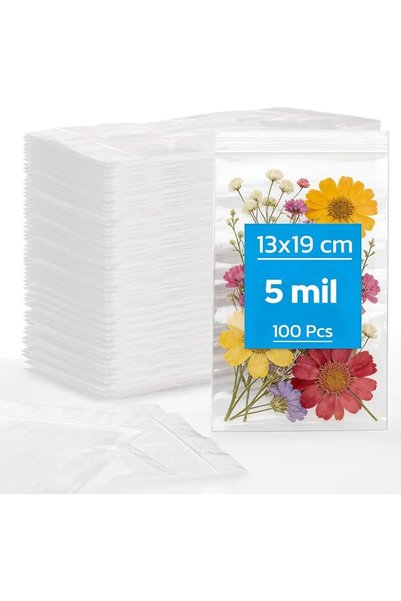 Generic 100 كيس بلاستيكي قابل لإعادة الإغلاق، سماكة 5 مل، أكياس ذاتية الإغلاق...