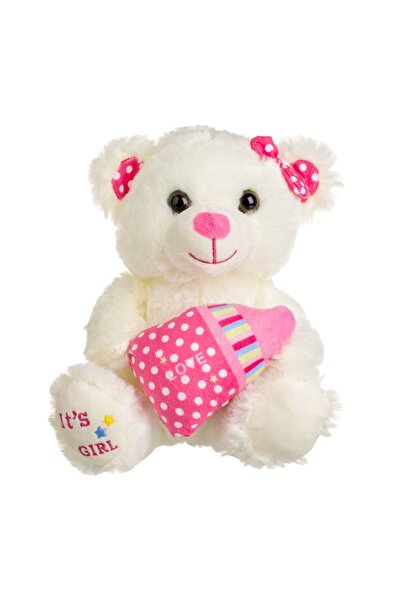 OEM Ursulet de Pluș Ecru cu Biberon Roz It's a Girl 21cm – moale și potrivită...