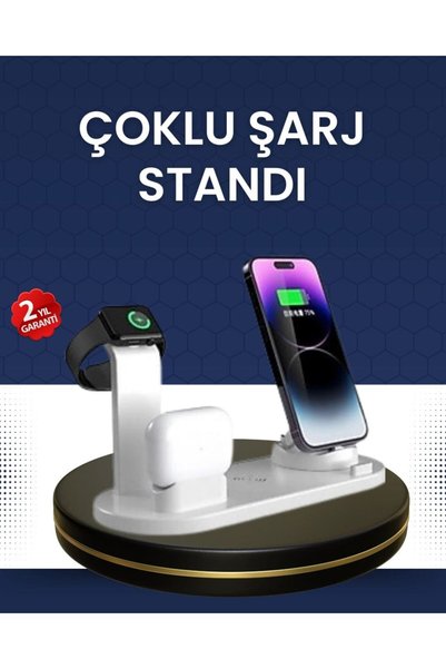 Royaleks Modern Tasarımlı Çok Fonksiyonlu Kablosuz Şarj Standı