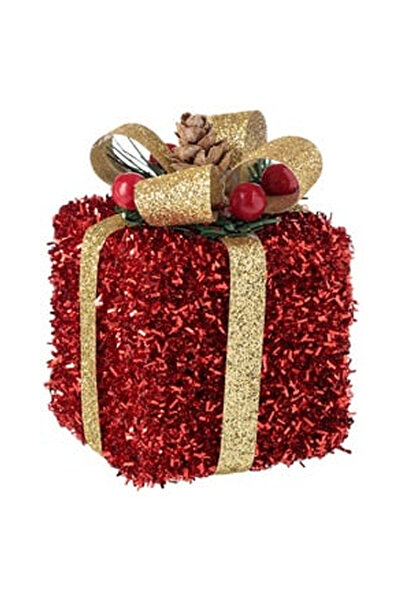 OEM Ornament Brad de Craciun din Spuma Cadou Rosu cu Beteala & Berries 6cm