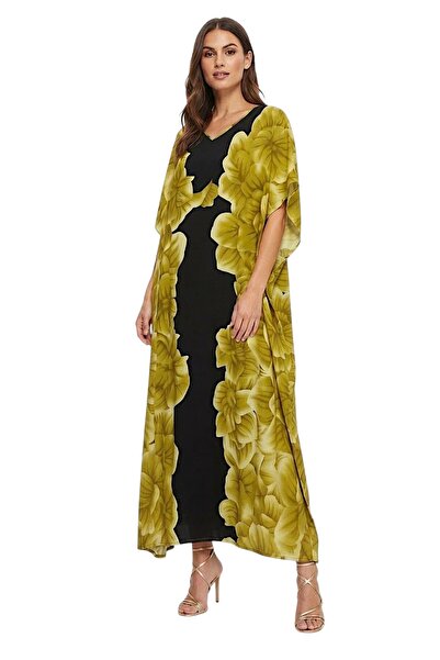 Generic Brand Women's Elegant Floral Kaftan Dress