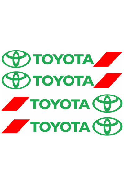 Oracal Set de 4 autocolante pentru mânerele ușilor Toyota – Logo + Accent roș...
