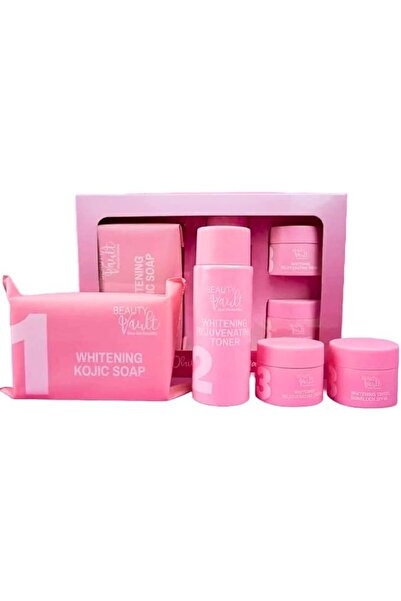 Beauty Vault مجموعة التبييض والصيانة - صابون كوجيك اللطيف، تونر للعناية، كريم...