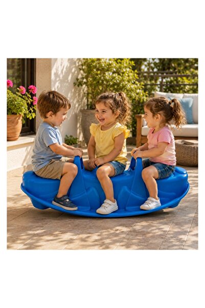OEM Balansoar cu 3 Locuri Albastru Crocodil 103,5x43,5x35,5cm – pentru joacă ...
