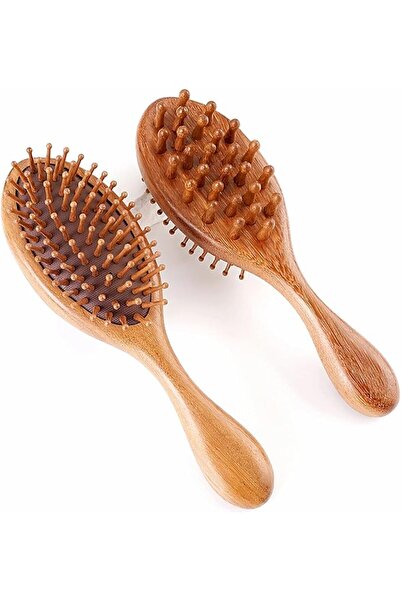 Yelajoy Wooden Loc Cushion Massage Comb and Round Comb Teeth Stimulate Blood ...