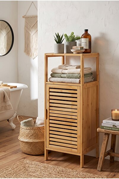 Robin Home Bambu Kapaklı 2 Raflı Çok Amaçlı Banyo Düzenleyici Organizer Dik D...