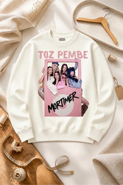 Mortimer 3 İplik Manifest Kız Çocuk Pembe Baskılı Bisiklet Yaka Uzun Kollu Sweatshirt