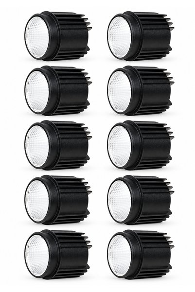 Generic Brand بكج 10 حبات لمبات سبوت LED مع ترانس 12 واط أصفر دافئ