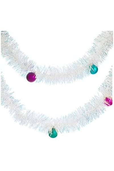 OEM Iridescent Christmas Tinsel with Colorful Globes 3mx10cm