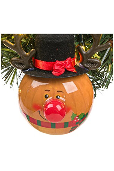OEM Christmas Globe Deer Black Hat Horns Red Nose Ø6.5cm