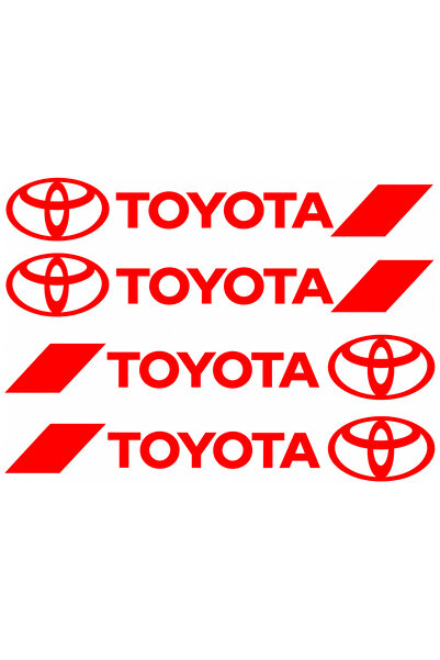 Oracal Σετ 4 αυτοκόλλητων λαβών τιμονιού Toyota – Λογότυπο + Κόκκινη αγωνιστι...