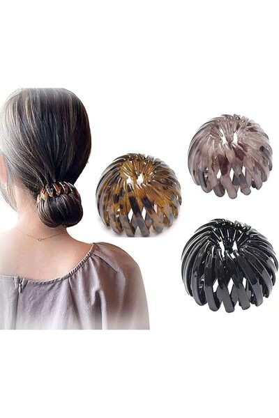 ASKIND Women Bird Nest Hair Clip, Expandable Pony Tail Holders Hair Ties, Bir...
