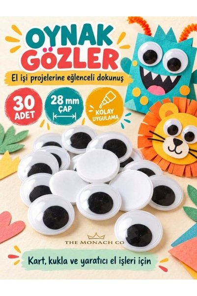 The Monarch Co 28 mm Büyük Boy Oynar Göz 30 Adet - Hobi, Tasarım, Anasınıfı v...