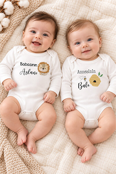 İZYALİF BABY Kız Erkek Bebek Konsept Yazılı Body Zıbın Atlet Takımı 2li 2 Ade...