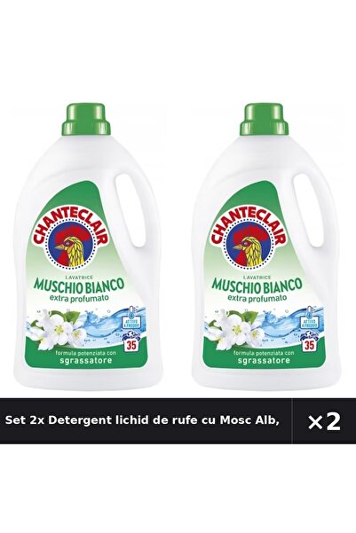 Chanteclair Set 2x Detergent lichid de rufe cu Mosc Alb, Chanteclair, 1575ml,...