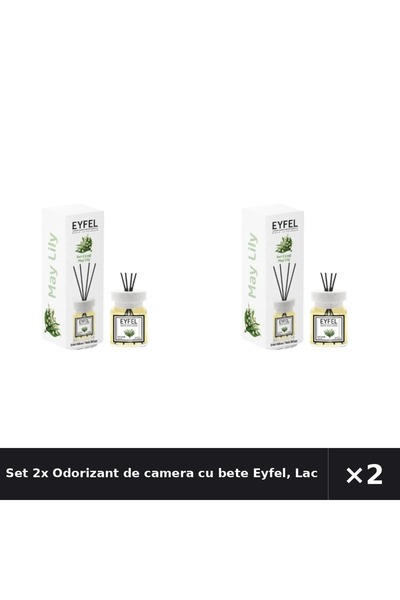 Eyfel Set 2x Odorizant de camera cu bete Eyfel, Lacramioare, 120 ml