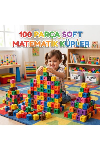 Depomiks Avm 10 Renkli soft yumuşak dokulu geometrik şekilli matematik küpler...