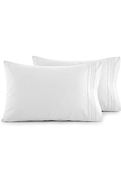 Elegant Comfort طقم أغطية وسائد فاخر فائق النعومة من قطعتين، 1500 خيط، جودة م...