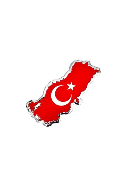 BsElektronik Aluminum Sticker Turkey Map Moon and Star Sticker 12.5 X 5.5 cm